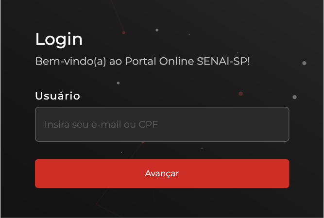 Formulário do portal para inserir o E-mail ou CPF