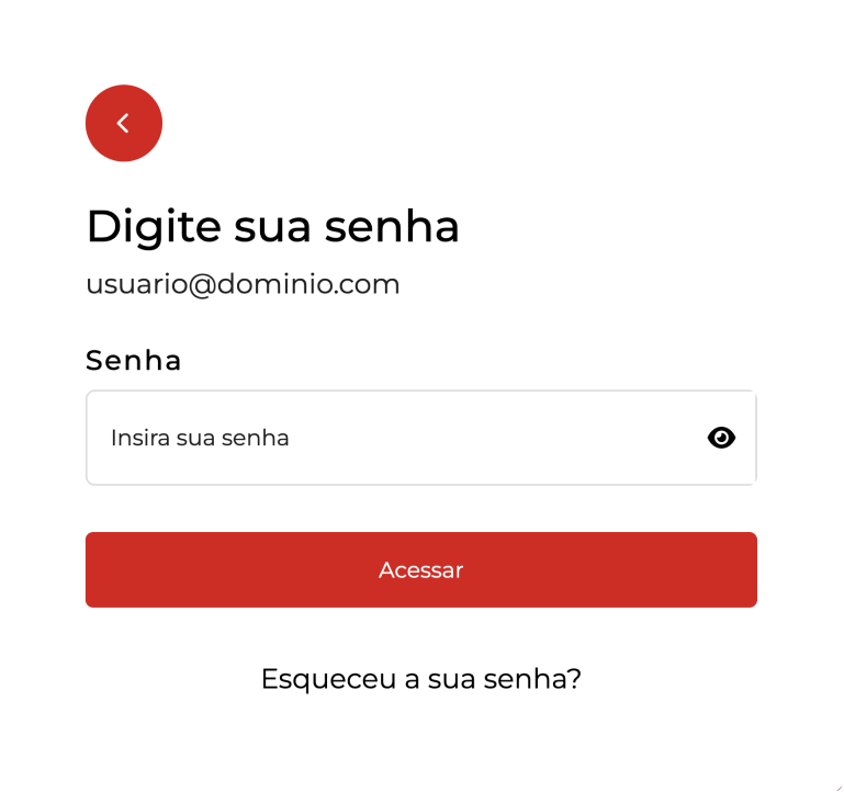 Formulário com foco no link de 'Esqueceu a sua senha'?