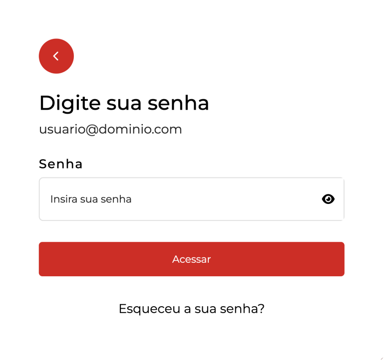 Formulário do portal para inserir a senha